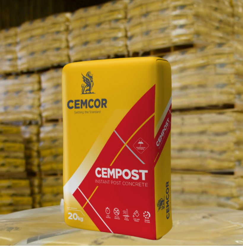 Cemcor bags and packaging in a warehouse setting